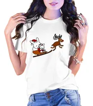 Comprar Playera Navidad Reno Trineo Conejo Christmas Regalos Nieve  