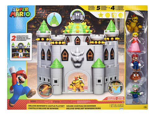 Super Mario Castillo Deluxe De Bowser Con 5 Figuras Jakks 