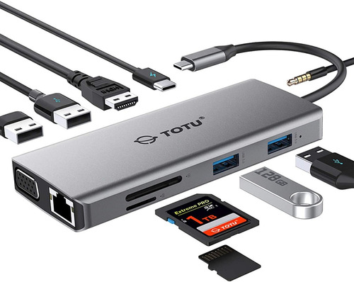 Adaptador Hub Usb C Multipuerto Para Macbook Pro Hdmi Sd J