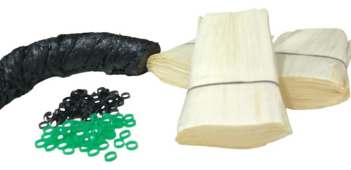 100 Palhas P/ Palheiro + 100 Anilhas + 100g Fumo De Corda Natural