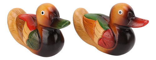 Estatuas De Pato Mandarín De Madera Pintadas A Mano, Colores