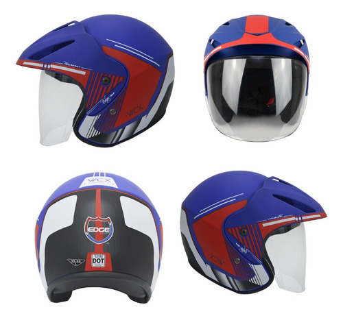 Casco Semi Integral Moto Edge Helmets Wcx Certificado Dot
