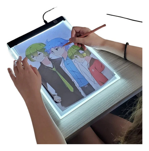 Tablero Copia Dibujo Led Regulable De Nivel A4 Niños Juguete