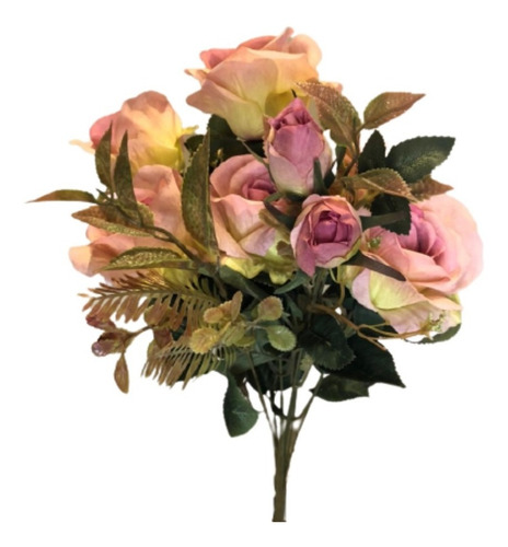 Buquê De Rosas X10 49cm - Rosa Outono
