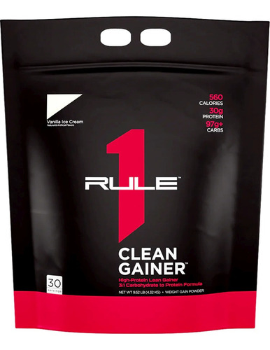 Rule One Clean Gainer Ganador 30 Servs Sabor Vanilla Creme