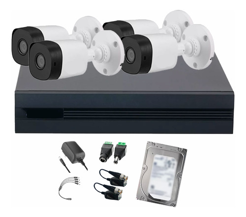 Dahua Kit De Seguridad Cctv 4 Cámaras 1 Mp Alta Calidad Seguridad Exterior Cctv+ Disco Duro 500 Gb Fácil Instalación Dh-kit/xvr1b04-i Circuito Cerrado