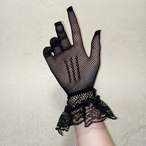 ª Elegantes Guantes Cortos De Encaje Guantes De Boda A La