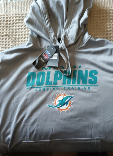 Polerón Hombre Maca Nfl Original Miami Dolphins Con Capucha Usa