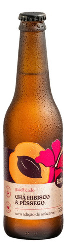 Kit 2x: Chá De Hibisco Com Pêssego Gaseificado Brazô 350ml
