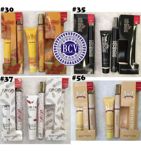 6 Combo Perfumes 35ml Y Crema 40ml Caballeros Damas
