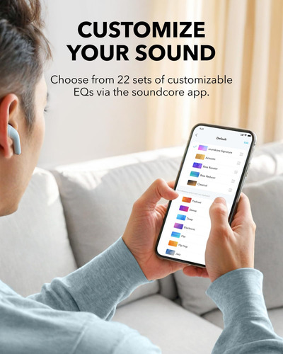 Fones De Ouvido Sem Fio Soundcore K20i Da Anker 36h Playtime