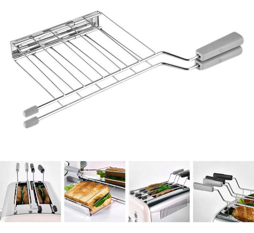 Soporte De Acero Inoxidable Para Horno Tostador - Sleek Gris