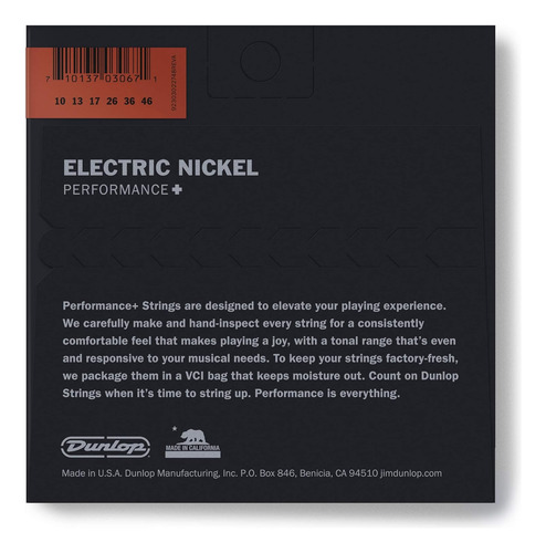Cuerdas Medianas Briskdrop Dunlop Den1046 De Niquel Elect...