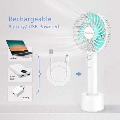 Ventilador Portátil Recargable Con Base De Carga, M...