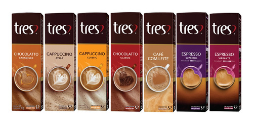 70 Cápsulas Café Expresso E Bebida Cafeteira Três Corações
