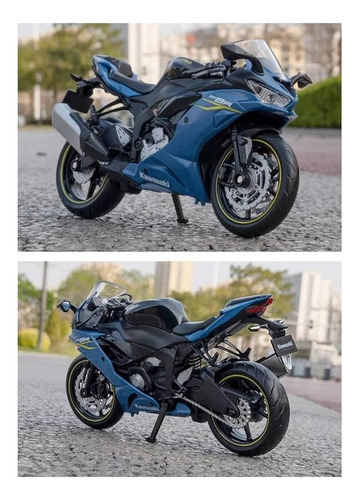 Mz Moto Kawasaki Ninja Zx-6r Modelo Aleación 1:12 Azul