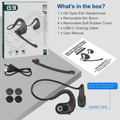 Auriculares Bluetooth Mpow Con Micrófono Extraíble, Ruido