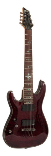 Guitarra Electrica Schecter Damien Elite 7 Para Zurdo Color Bordó Material Del Diapasón Palo De Rosa Orientación De La Mano Diestro