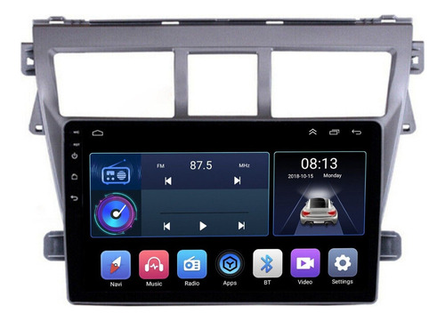 Estéreo Android Auto Para Toyota Yaris 2008-2015 Gps Carplay