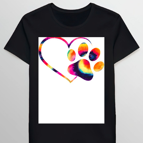 Remera Cute Tie Dye Heart Dog Paw Print Outfits Hipmom G0267
