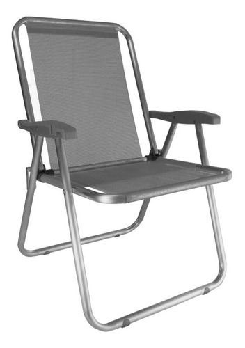 Kit 2 Cadeira Max Alumínio Reforçada Até 140kg Cinza Zaka