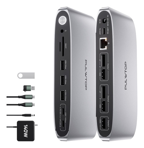 Pulwtop Displaylink Docking Station Monitor Triple Con Base