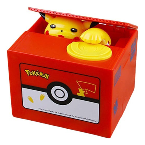 Alcancia Traga Monedas Pokemon Pikachu Caja Ahorro Propina