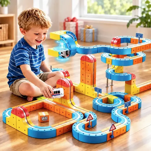 Pista de Trem Magnético 80 Peças