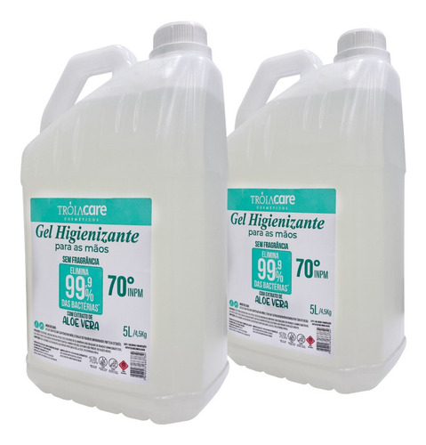 Alcool Gel 70% Antisséptico, Bactericida 4,5kg E Anvisa