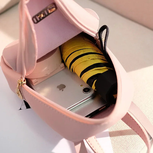 Minimochila De Piel Sintética Para Mujer, Color Burdeos