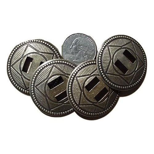 Conchos 1 1/2  Western Star, Steel, Antique Brass Finis...