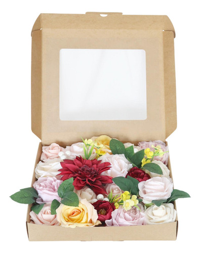 Caja De Flores Artificiales Set Floral Falso Para Arreglos