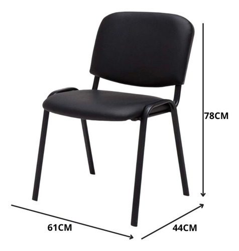 Silla Visita Iso Tapizada Ecocuero Recepción Cacino
