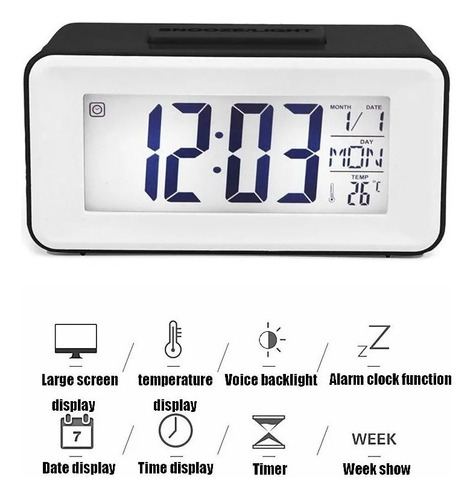 Z Reloj Despertador Alarma Digital Inteligente Termometro