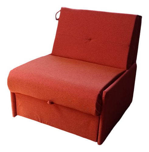 Sofa Cama 1 Plaza Tela Rustica Negro Liso