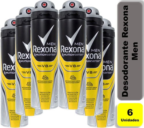 Desodorante Rexona Men V8 Antitranspirante Spray 6 Unidades