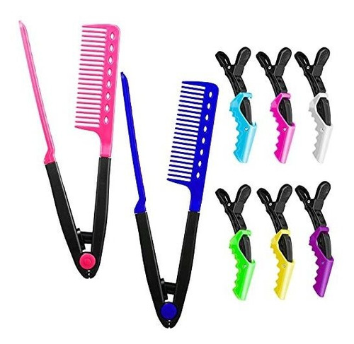 Peines - 2 Pieces Straightening Comb For Hair With 6 Pieces 