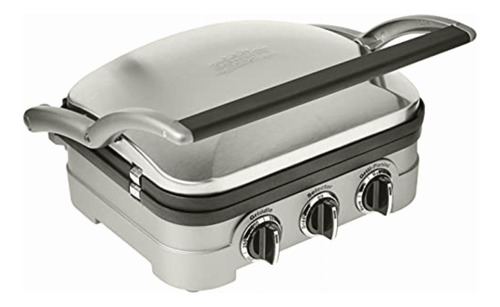 Cuisinart Gr-4n 5-in-1 Griddler, Silver, Black Dials