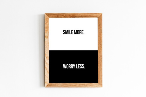 Cuadro Smile More, Worry Less