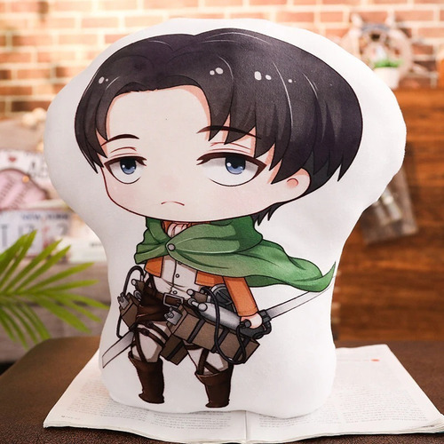 Cojin Decorativo Chibi Attack On Titan Diseños Kawaii Unico Color Levi Diseño De La Tela Lisa
