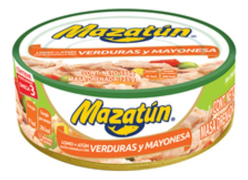 5 Pzs Maz Atun Atún Con Verduras Y Mayonesa 135