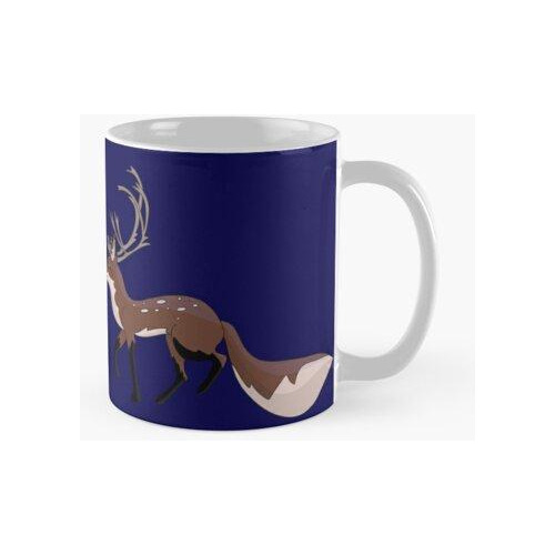 Taza Zorro Reno. Navidad Ciervo Zorro Calidad Premium