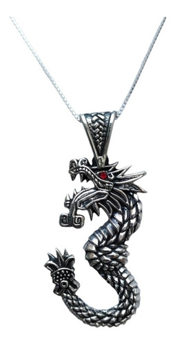 Collar Quetzalcóatl Dios Azteca Plata Ley 925 + Caja Regalo