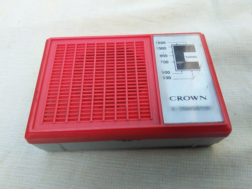 Electromania: Radio Bolsillo Crown Funcionando Rojo