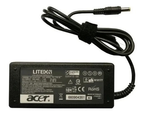 Cargador Acer 65w Con Cable: Travelmate 200 A 293, 310 A 371