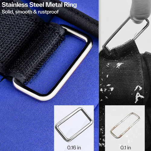 Tobilleras Deportivas Con Peso Ajustable Hasta 3.5 Lb Azul Azul