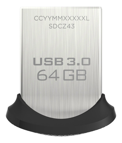 Memoria Sandisk Ultra Fit 64gb 3.0 Color Plata Ultra Fit Flash