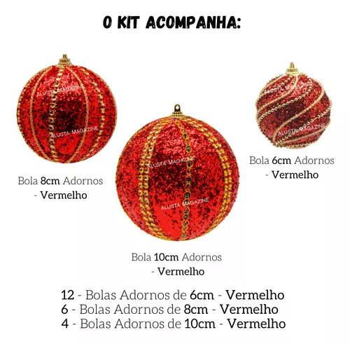 Kit Bolas De Natal Vermelho 2 Unidades 6cm - Bom Preço Magazine