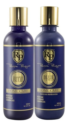 Kit Rp Matizador Robson Pelu Blue Shampoo300ml + Máscara 