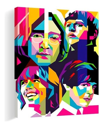 Cuadros Popart Tipo Oleo En Canvas Artistíco Color Beatles